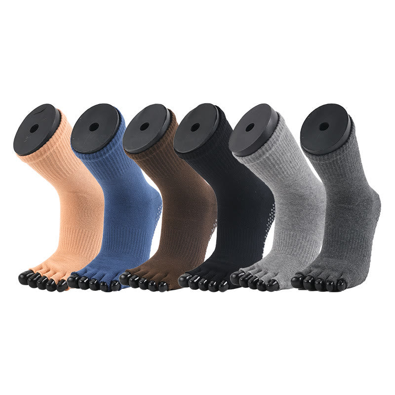 Olivenorma Crew Five Toe Cotton Blend Men's Yoga Socks - image 13