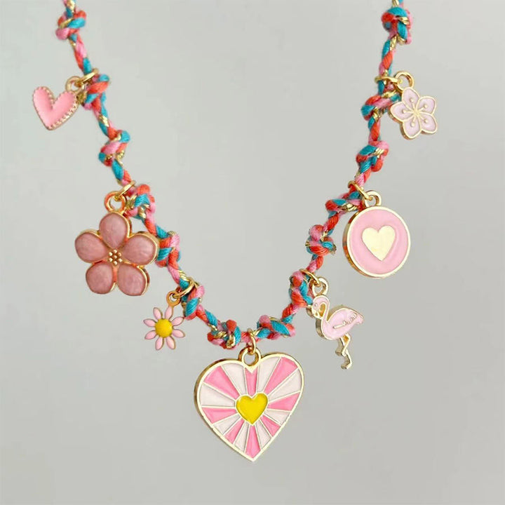 Olivenorma Rose Quartz,Sodalite,Amazonite,Amethyst,Carnelian,Turquoise Hand Braided Spiritual Necklace - Turquoise - image 2
