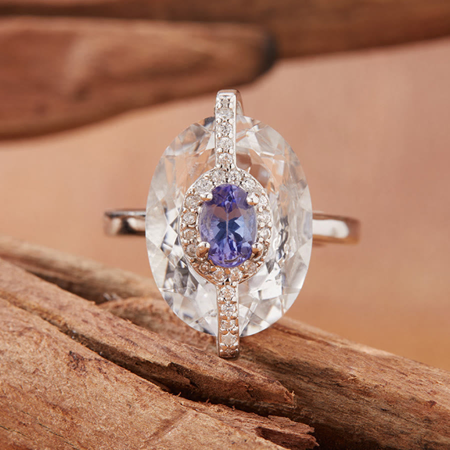 Olivenorma Blue Topaz,Tanzanite,Citrine,Garnet,Diopside Multi Gemstone Pendant Necklace - Tanzanite - Ring - image 13