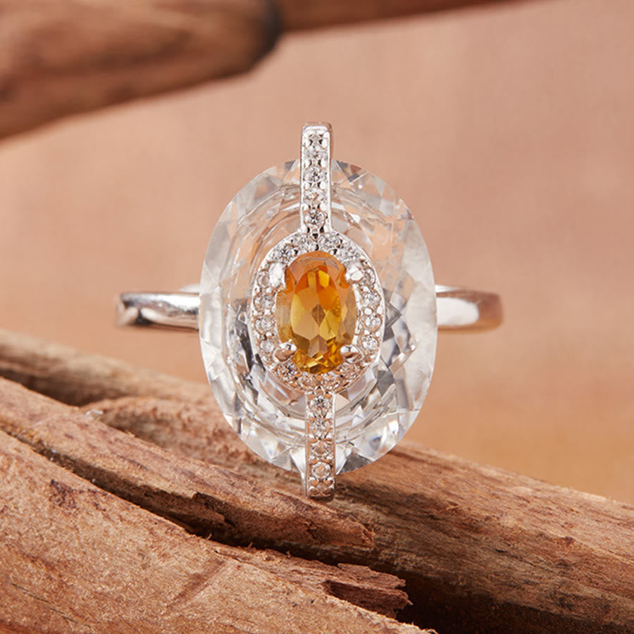 Olivenorma Blue Topaz,Tanzanite,Citrine,Garnet,Diopside Multi Gemstone Pendant Necklace - Citrine - Ring - image 9