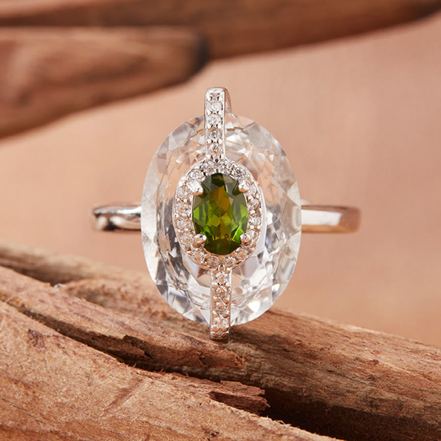 Olivenorma Blue Topaz,Tanzanite,Citrine,Garnet,Diopside Multi Gemstone Pendant Necklace - Diopside - Ring - image 11