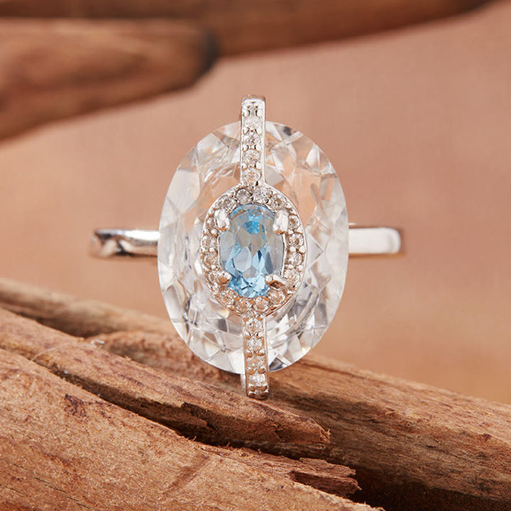 Olivenorma Blue Topaz,Tanzanite,Citrine,Garnet,Diopside Multi Gemstone Pendant Necklace - Blue Topaz - Ring - image 12