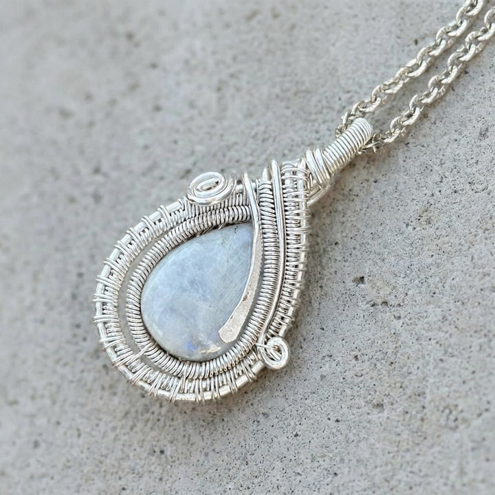 Olivenorma Moonstone Wire Wrapped Pendant Stone of Inner Harmony Necklace - image 4