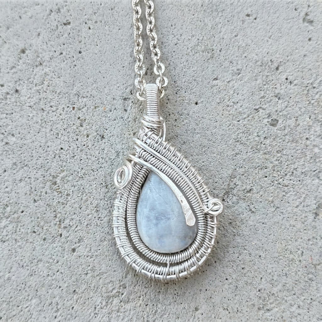 Olivenorma Moonstone Wire Wrapped Pendant Stone of Inner Harmony Necklace - image 2
