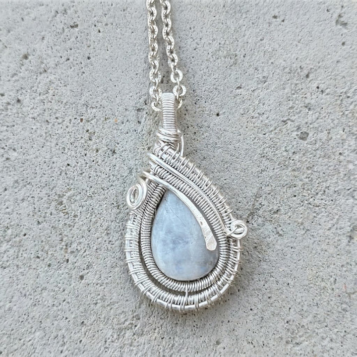 Olivenorma Moonstone Wire Wrapped Pendant Stone of Inner Harmony Necklace - image 2