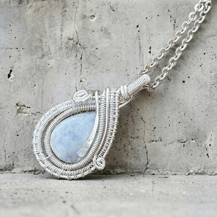 Olivenorma Moonstone Wire Wrapped Pendant Stone of Inner Harmony Necklace - image 6