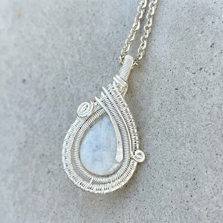 Olivenorma Moonstone Wire Wrapped Pendant Stone of Inner Harmony Necklace - image 5