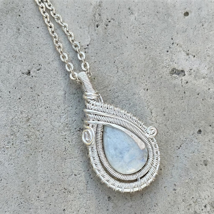 Olivenorma Moonstone Wire Wrapped Pendant Stone of Inner Harmony Necklace - image 8