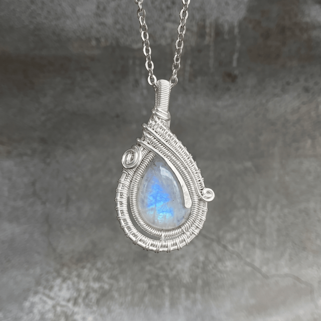 Olivenorma Moonstone Wire Wrapped Pendant Stone of Inner Harmony Necklace - Moonstone - image 0