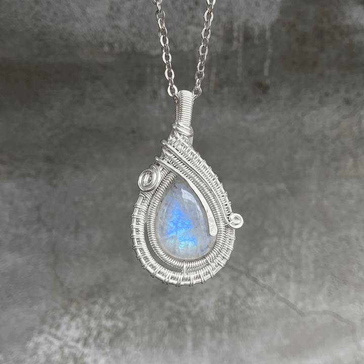 Olivenorma Moonstone Wire Wrapped Pendant Stone of Inner Harmony Necklace - Moonstone - image 0