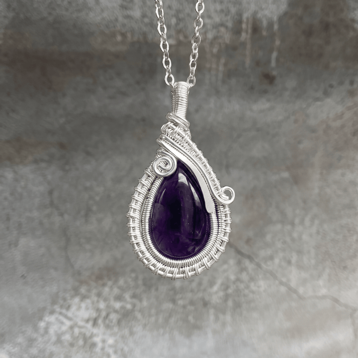 Olivenorma Amethyst Wire Wrapped Pendant Stone of Spirituality Necklace - image 8
