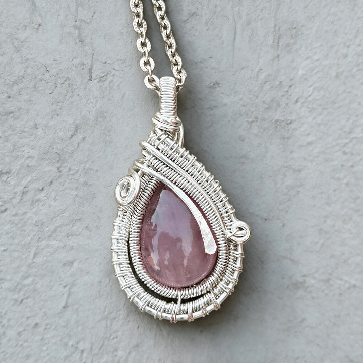 Olivenorma Rose Quartz Wire Wrapped Pendant Stone of Unconditional Love Necklace - image 2