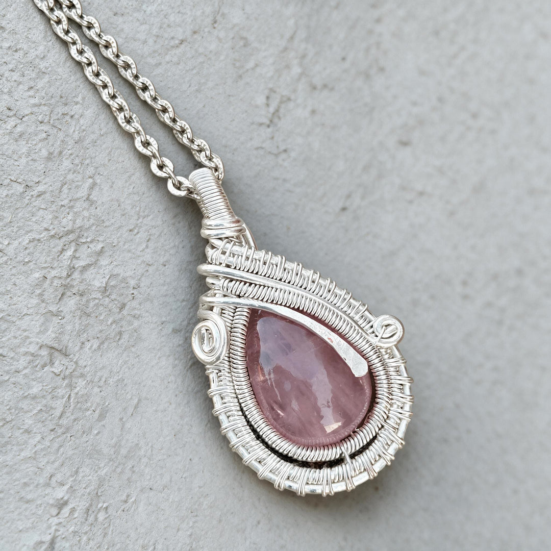 Olivenorma Rose Quartz Wire Wrapped Pendant Stone of Unconditional Love Necklace - image 4