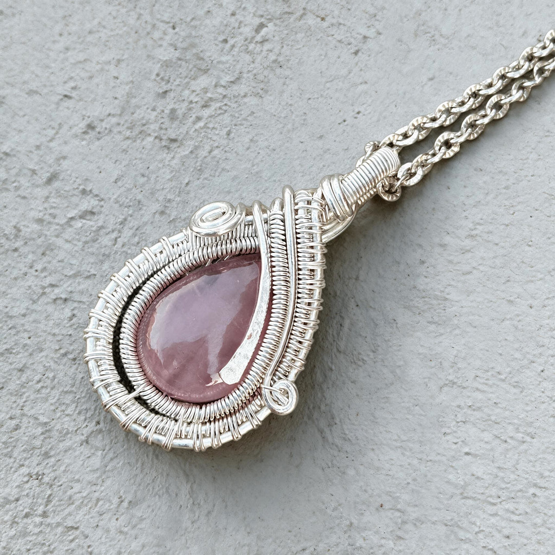 Olivenorma Rose Quartz Wire Wrapped Pendant Stone of Unconditional Love Necklace - image 5
