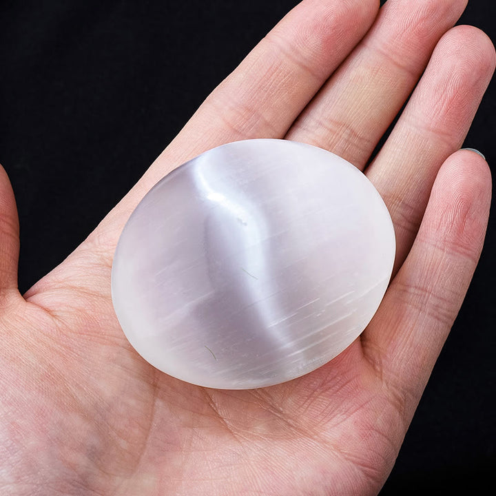 Olivenorma Natural Smooth Oval Clear Selenite Crystal Egg - image 3