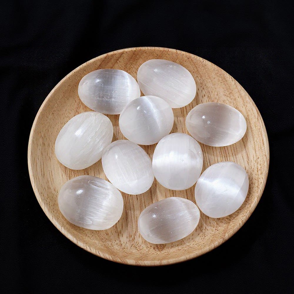 Olivenorma Natural Smooth Oval Clear Selenite Crystal Egg - Clear Selenite - 6.5-7cm /2.56-2.76 inch - image 0