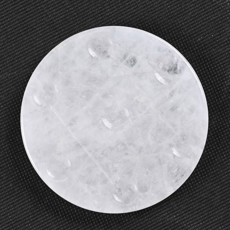 Olivenorma Engraved Star of David Natural Selenite Charging Plate - Clear Quartz - 12*12*1cm /4.72*4.72*0.4 inch - image 4
