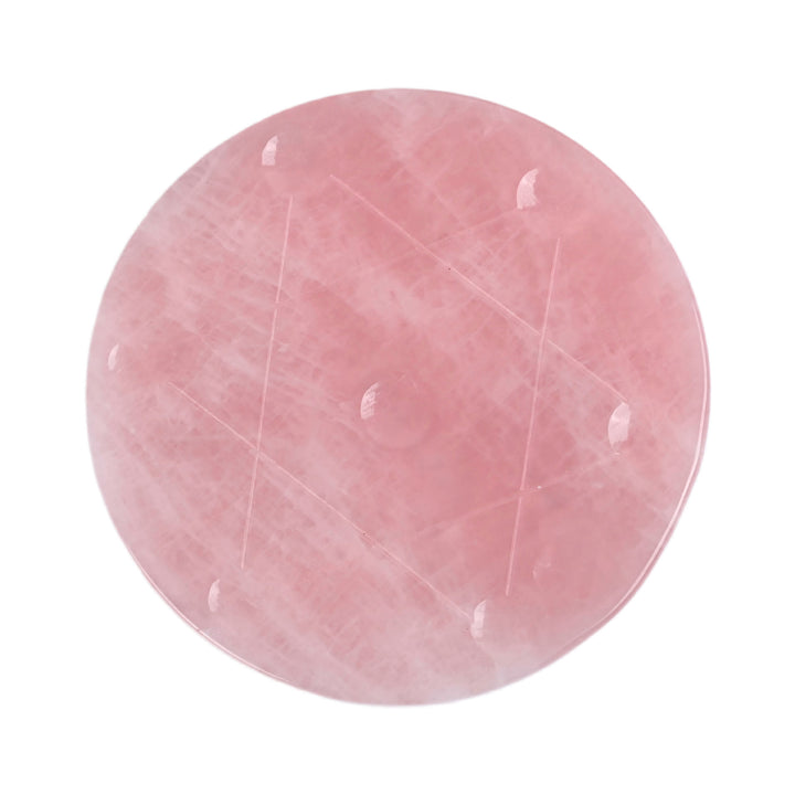 Olivenorma Engraved Star of David Natural Selenite Charging Plate - Rose Quartz - 12*12*1cm /4.72*4.72*0.4 inch - image 3