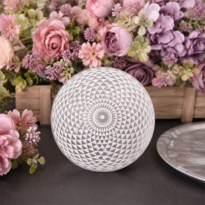 Olivenorma Kaleidoscope Pattern Engraved Selenite Charging Plate - image 4