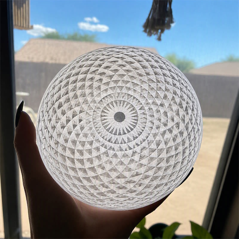 Olivenorma Kaleidoscope Pattern Engraved Selenite Charging Plate - image 2