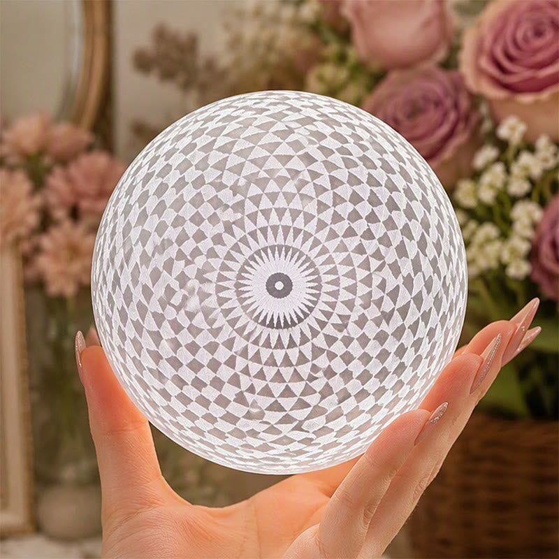 Olivenorma Kaleidoscope Pattern Engraved Selenite Charging Plate - image 3