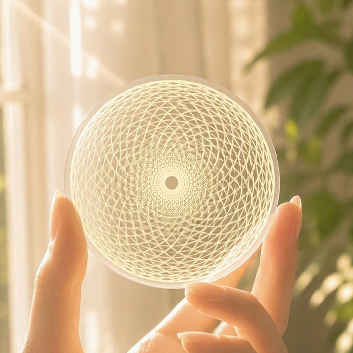 Olivenorma Torus Grid Pattern Engraved Selenite Charging Plate - image 3