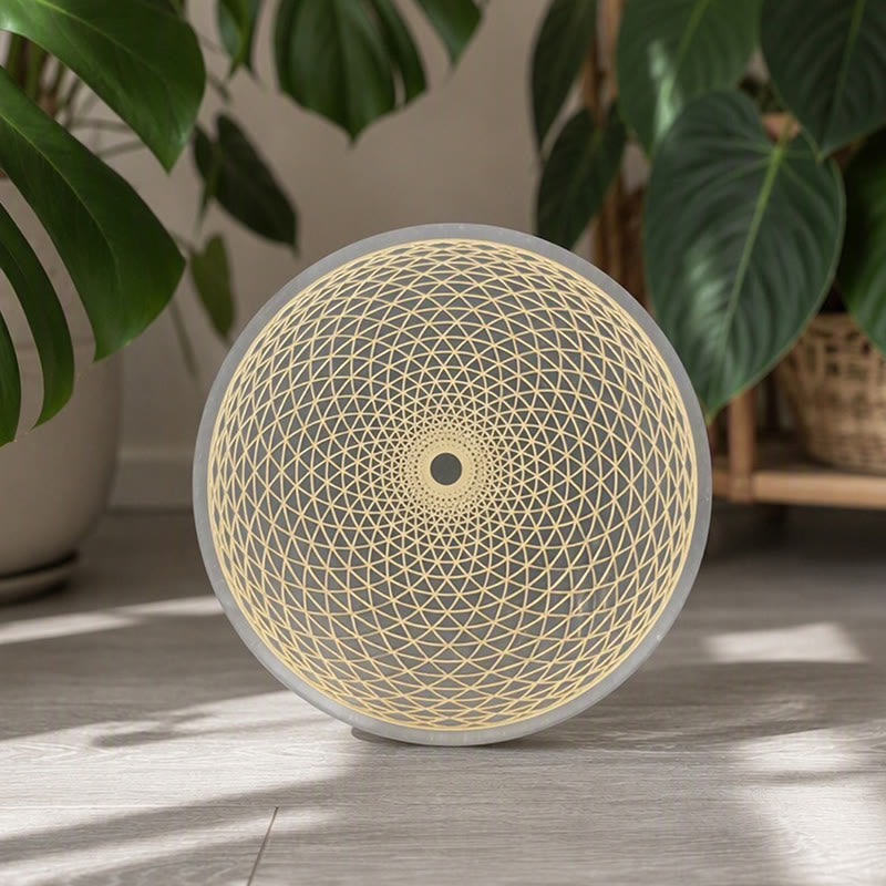 Olivenorma Torus Grid Pattern Engraved Selenite Charging Plate - image 1