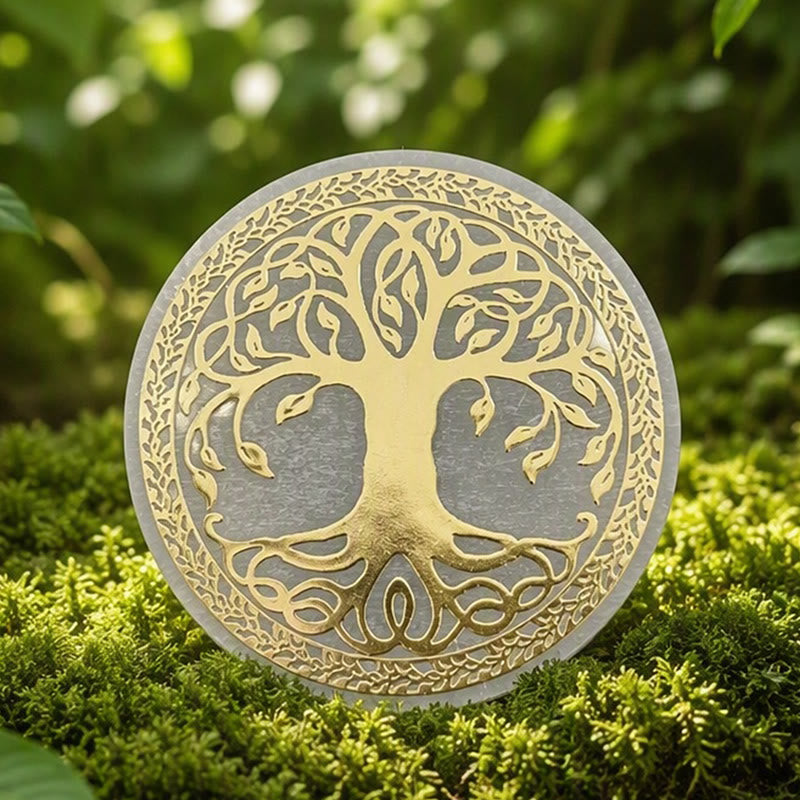 Olivenorma Golden Tree of Life Symbol Selenite Charging Plate - image 2