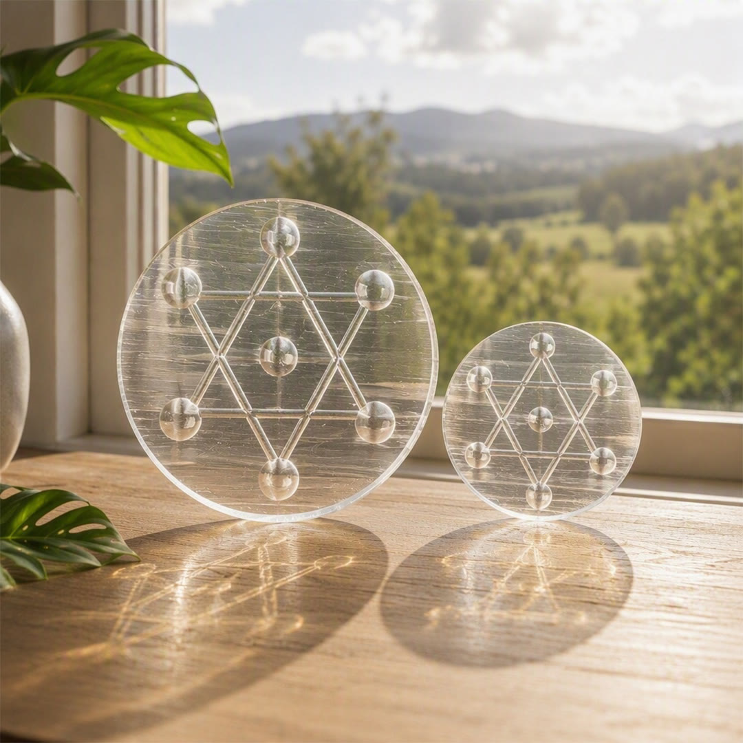 Olivenorma Seven Star Grid Engraved Selenite Charging Plate - image 6