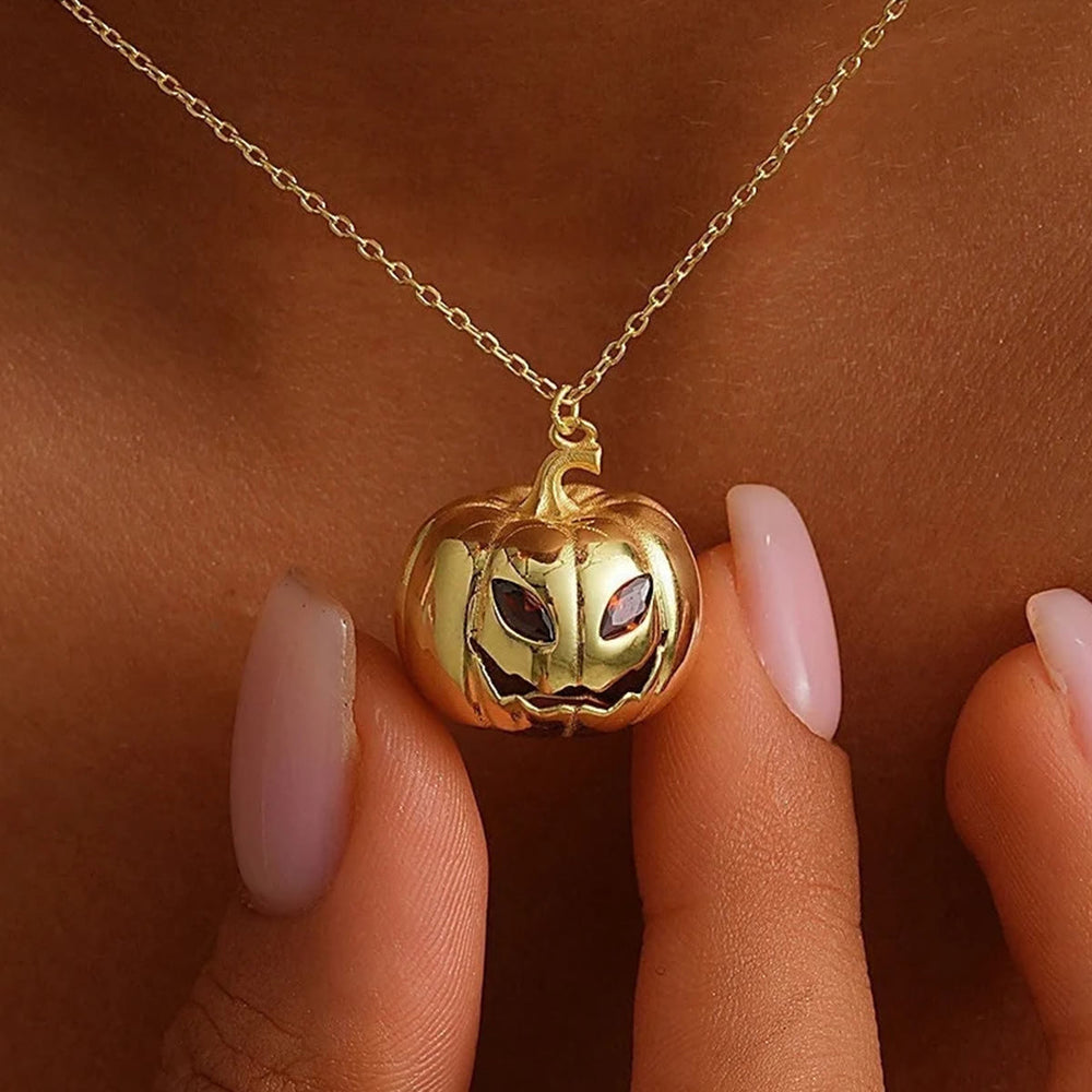 FREE Today: Spooky Halloween Gold Filled 3D Pumpkin Necklace With Card - image 1