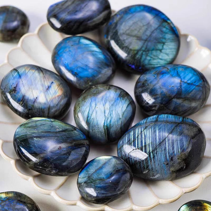 Olivenorma Polished Tumbled Labradorite Gemstone Decoration - 5-6cm / 1.97-2.36inch - 10Pcs - image 0
