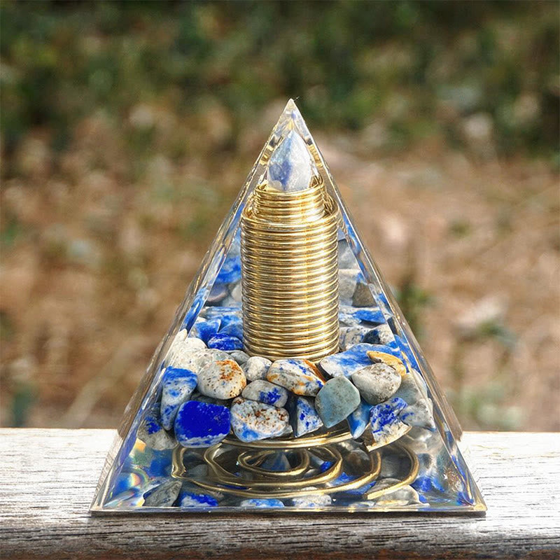 Olivenorma Central Crystal‑Tip lapis lazuli Orgone Pyramid - 10cm*10cm - YES PLEASE $8 - image 0
