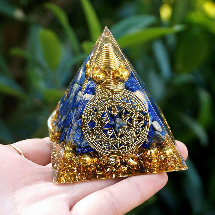 Olivenorma Screw‑spiral‑core Lapis Lazuli Copper‑wire Orgone Pyramid - image 2