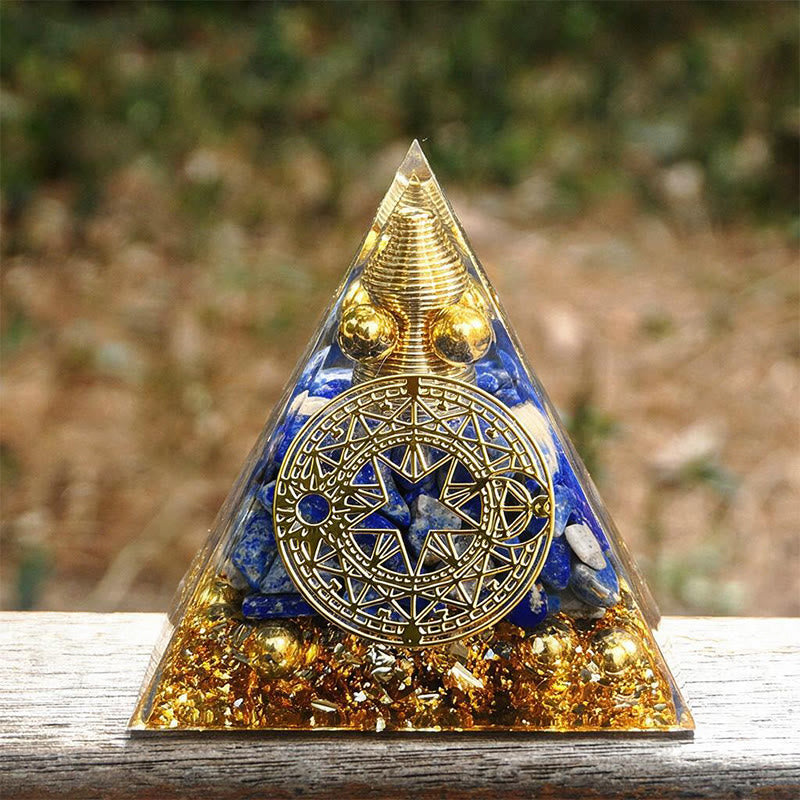Olivenorma Screw‑spiral‑core Lapis Lazuli Copper‑wire Orgone Pyramid - 10cm*10cm - YES PLEASE $8 - image 0