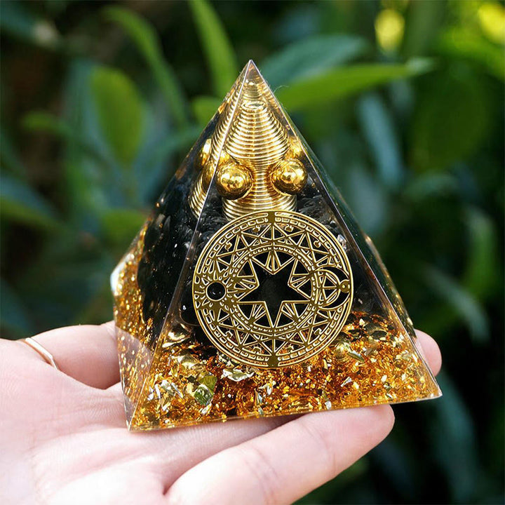 Olivenorma Spiral‑conical‑inner‑core Obsidian Copper‑wire Orgone Pyramid - image 2