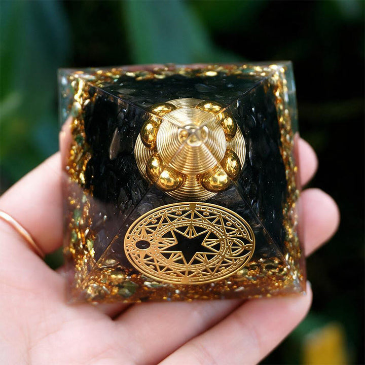 Olivenorma Spiral‑conical‑inner‑core Obsidian Copper‑wire Orgone Pyramid - image 3