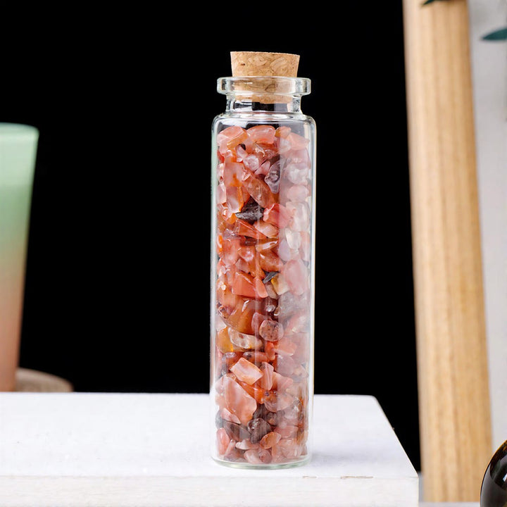 Olivenorma Wishing‑Bottle‑Filled‑Tumbled‑Chips Assorted Crystals Gemstone Decoration - Red Agate - 10Pcs - image 11