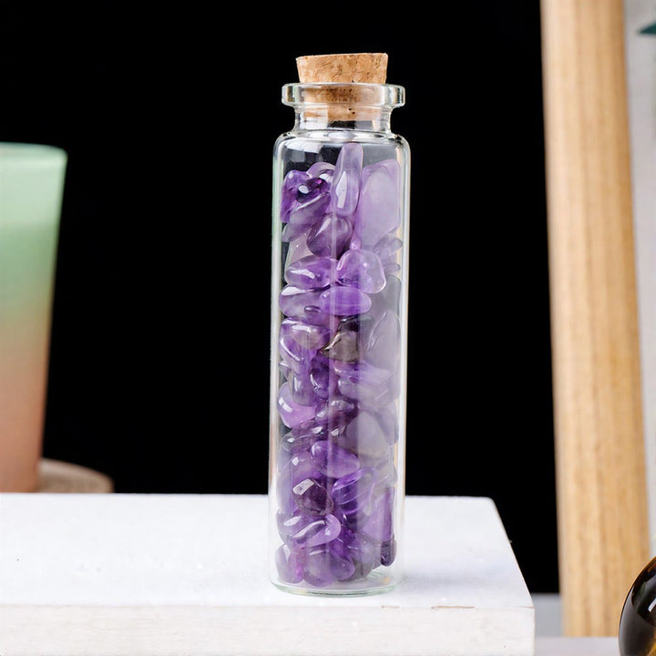 Olivenorma Wishing‑Bottle‑Filled‑Tumbled‑Chips Assorted Crystals Gemstone Decoration - Amethyst - 10Pcs - image 7