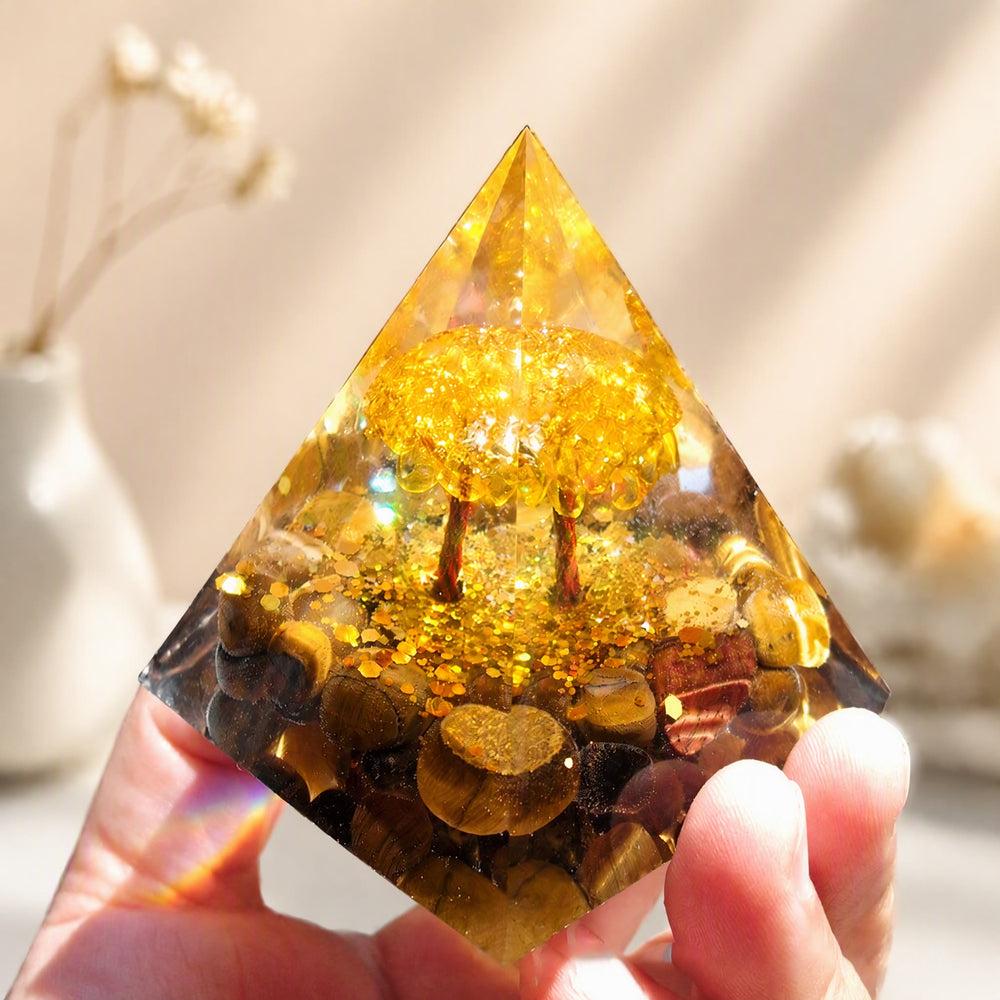 FREE Today: Attract Wealth & Luck - Tiger Eye Citrine Tree Of Life Orgone Pyramid Perfect Spiritual Gift - image 1