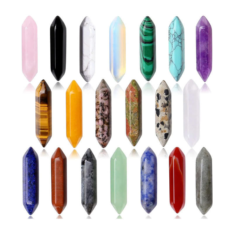 Olivenorma Double-Pointed Hexagonal Bullet-Shape Assorted Crystals Gemstone Decoration - image 0