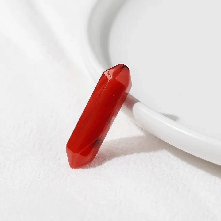 Olivenorma Double-Pointed Hexagonal Bullet-Shape Assorted Crystals Gemstone Decoration - Red Agate - 10Pcs - image 13