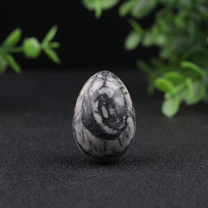 Olivenorma Polished‑Egg‑Shaped‑Tumbled Assorted Crystals Gemstone Decoration - Black Network Stone - 10Pcs - image 33