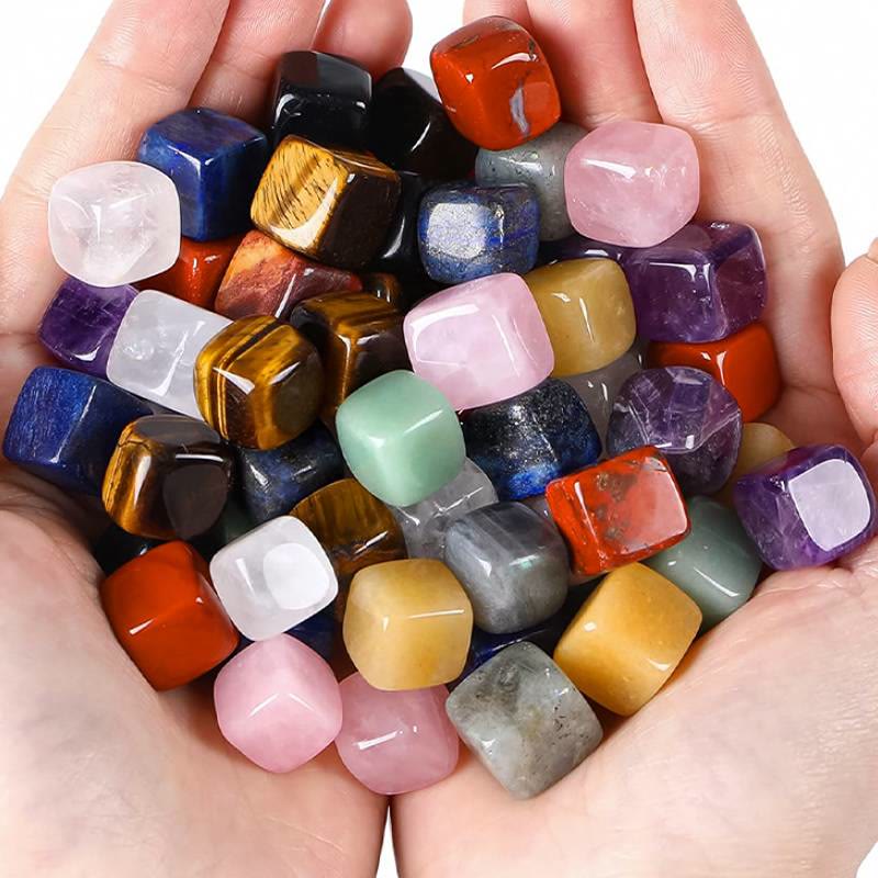 Olivenorma Cube‑Shaped‑Polished Assorted Crystals Gemstone Decoration - image 0