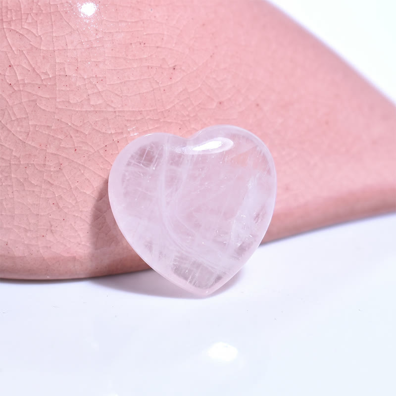 Olivenorma Undrilled Heart Natural Crystal Gemstone Decoration - Rose Quartz - 10Pcs - image 1