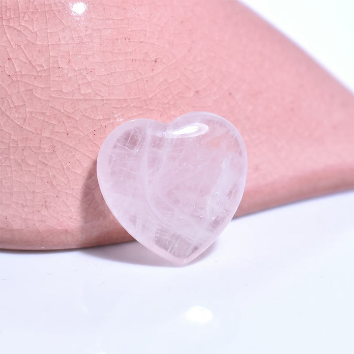 Olivenorma Undrilled Heart Natural Crystal Gemstone Decoration - Rose Quartz - 10Pcs - image 1