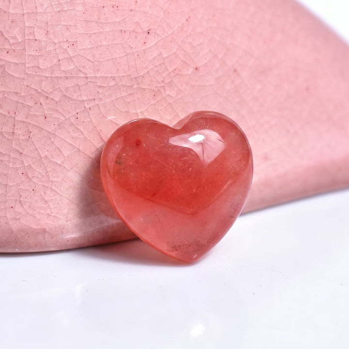 Olivenorma Undrilled Heart Natural Crystal Gemstone Decoration - Watermelon Red - 10Pcs - image 34