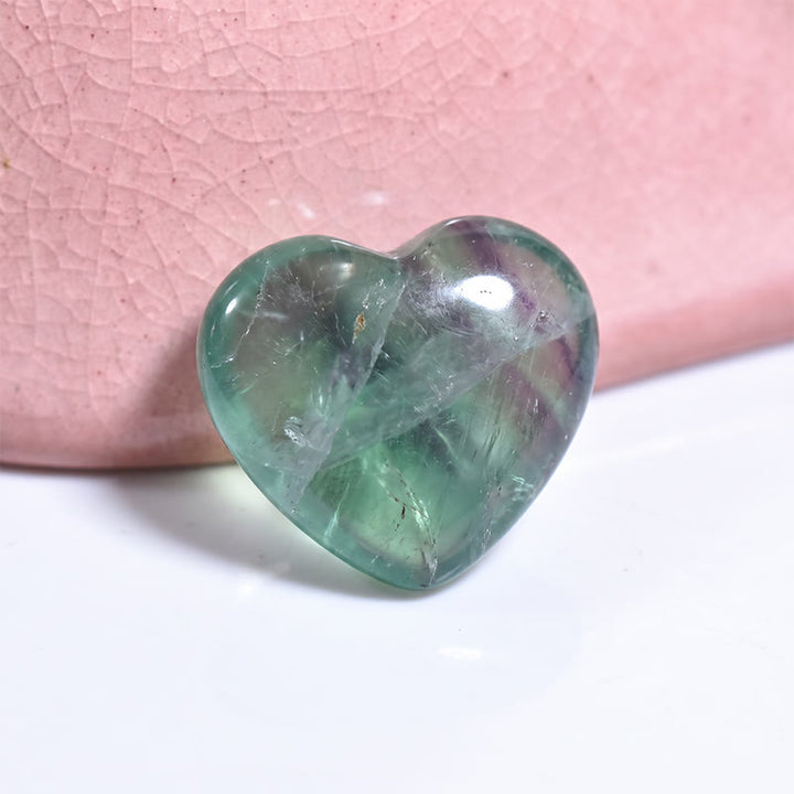 Olivenorma Undrilled Heart Natural Crystal Gemstone Decoration - Rainbow Fluorite - 10Pcs - image 19