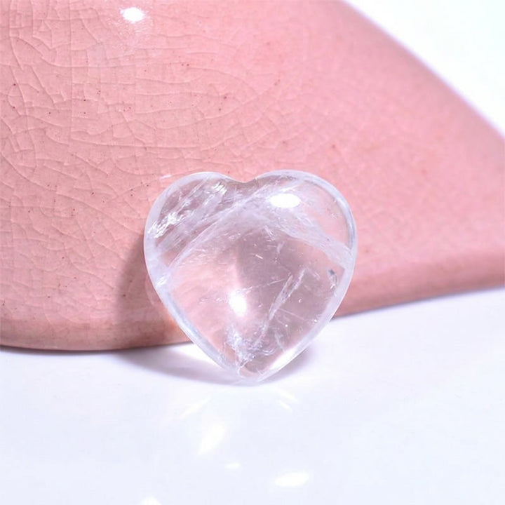 Olivenorma Undrilled Heart Natural Crystal Gemstone Decoration - Clear Quartz - 10Pcs - image 5