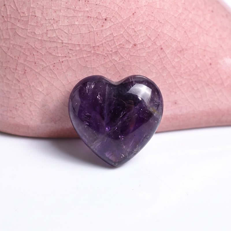 Olivenorma Undrilled Heart Natural Crystal Gemstone Decoration - Amethyst - 10Pcs - image 11