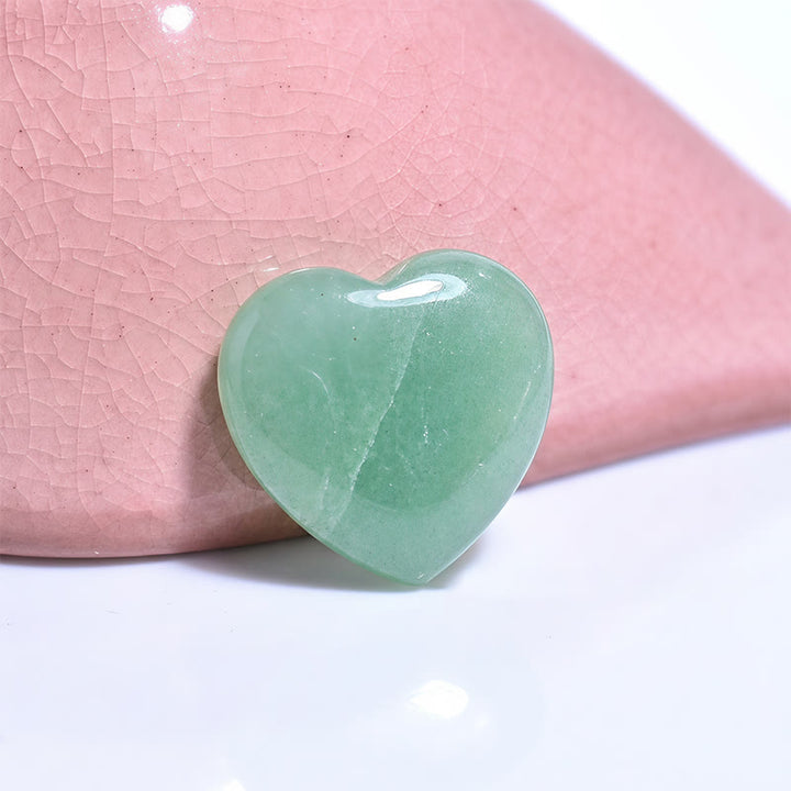 Olivenorma Undrilled Heart Natural Crystal Gemstone Decoration - Green Aventurine - 10Pcs - image 3